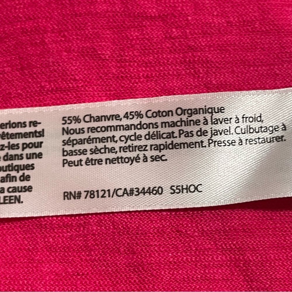 Eileen Fisher V Neck Shirt Dress Hem and Organic Cotton Pink - Picture 6 of 12